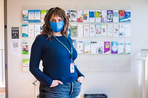 MIKAELA MACKENZIE / WINNIPEG FREE PRESS

Erin Bockstael poses for a portrait at the Women's Health Clinic in Winnipeg on Tuesday, Oct. 5, 2021. For Eva/Jen story.
Winnipeg Free Press 2021.