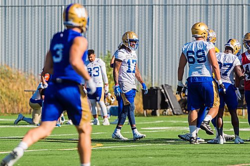 MIKAELA MACKENZIE / WINNIPEG FREE PRESS

Naaman Roosevelt (17) at Bombers practice in Winnipeg on Wednesday, Oct. 6, 2021. For Jeff Hamilton story.
Winnipeg Free Press 2021.