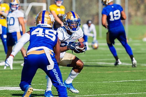 MIKAELA MACKENZIE / WINNIPEG FREE PRESS

Kelvin McKnight (87) at Bombers practice in Winnipeg on Wednesday, Oct. 6, 2021. For Jeff Hamilton story.
Winnipeg Free Press 2021.