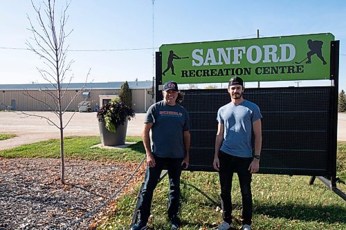 Canstar Community News Oct. 5, 2021 - Brad Day, (left) and Darren Wiechern are excited to bring the Macdonald Swarm to Sanford and the surrounding RM of Macdonald this fall. The new junior hockey club is set to play its opening inaugural game in the Hanover Tache Junior Hockey League in early November. (JOSEPH BERNACKI/CANSTAR COMMUNITY NEWS/HEADLINER)