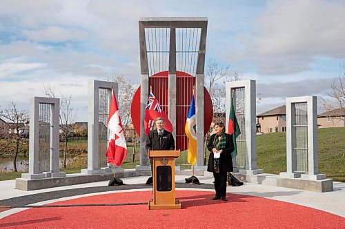 JESSICA LEE / WINNIPEG FREE PRESS

MP Terry Duguid gives a speech on October 12, 2021 at the ribbon cutting ceremony of the new International Mother Language Plaza at Kirkbridge Park. The plaza has a medicine wheel which acknowledges the sites location on Treaty 1 territory and was initiated by the Manitoba Bangladesh Bhaban Corporation. The plaza acknowledges that many cultures have struggled to fight for their linguistic rights and freedoms.

Reporter: Melissa


