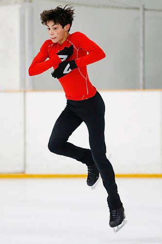 JOHN WOODS / WINNIPEG FREE PRESS
David Howes, figure skater and volunteer at Winnipegs CanSkate program, skates at his practice at the Winnipeg Winter Club in Winnipeg Tuesday, October 12, 2021. Howes assists children who are learning how to skate. 

Reporter: Epp