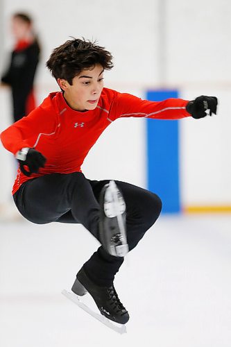 JOHN WOODS / WINNIPEG FREE PRESS
David Howes, figure skater and volunteer at Winnipegs CanSkate program, skates at his practice at the Winnipeg Winter Club in Winnipeg Tuesday, October 12, 2021. Howes assists children who are learning how to skate. 

Reporter: Epp