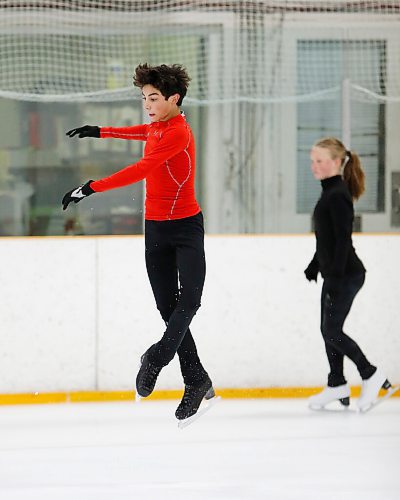 JOHN WOODS / WINNIPEG FREE PRESS
David Howes, figure skater and volunteer at Winnipegs CanSkate program, skates at his practice at the Winnipeg Winter Club in Winnipeg Tuesday, October 12, 2021. Howes assists children who are learning how to skate. 

Reporter: Epp