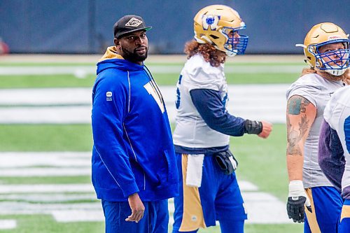 MIKAELA MACKENZIE / WINNIPEG FREE PRESS

Jermarcus Hardrick at Bombers practice at IG Field in Winnipeg on Wednesday, Oct. 13, 2021. For Taylor Allen story.
Winnipeg Free Press 2021.