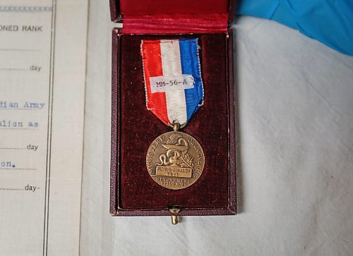 JESSICA LEE / WINNIPEG FREE PRESS

A medal that was given to Captain Louis Collin of the Canadian Army Medical Corps in 1915 by France is in the backroom of the St. Boniface Museum.

Reporter: Brenda




