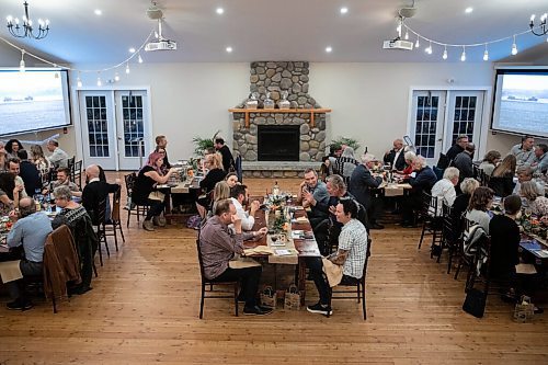 JESSICA LEE / WINNIPEG FREE PRESS

Attendees are seated at the Free Press Fall Supper at Whitetail Meadow on October 17, 2021. The meal included a fall harvest salad, sunflower oil poached chicken breast and a prairie berry cannoli. 






