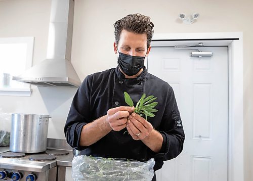 JESSICA LEE / WINNIPEG FREE PRESS

Chef Matty Neufeld prepares the first dish for the Free Press Fall Supper at Whitetail Meadow on October 17, 2021.






