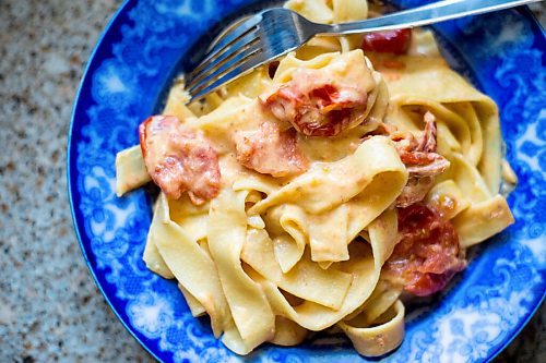 MIKAELA MACKENZIE / WINNIPEG FREE PRESS

A pumpkin pappardelle meal kit in Anucyia Kitching's kitchen in Portage la Prairie on Wednesday, Oct. 20, 2021. For Anucyia Kitching story.
Winnipeg Free Press 2021.