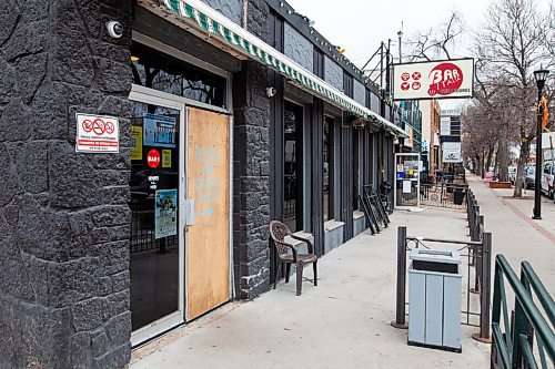 Daniel Crump / Winnipeg Free Press. The front door of Bar Italia is boarded up after a gunman fire multiple shots into the popular Corydon Avenue establishment early Saturday morning. There are no reports of anyone being injured in the incident. October23, 2021.