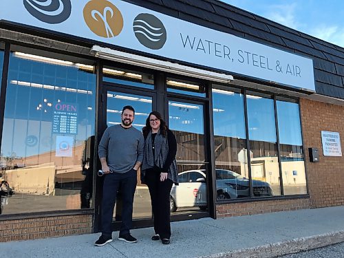 Canstar Community News Shane Ungurian (left) and Amber Diduch are the owners of Water, Steel & Air Hair Salon and Boutique, located at 970 Brazier St. Combined, the two hair stylists have over 45 years experience in the field. (SHELDON BIRNIE/CANSTAR/THE HERALD)