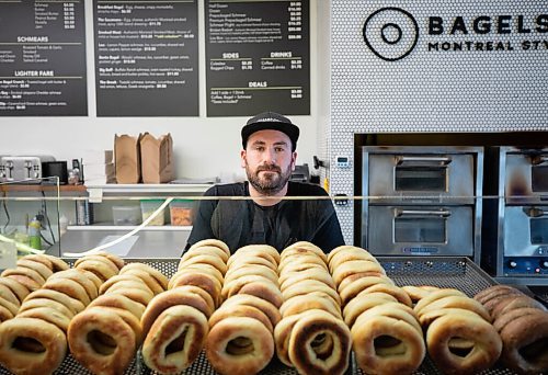 JESSICA LEE / WINNIPEG FREE PRESS

Phil Klein, owner of Bagelsmith downtown, says hes had to pivot to wholesale at grocery stores to boost his bottom line. He poses for a portrait in his shop on October 26, 2021.

Reporter: Joyanne






