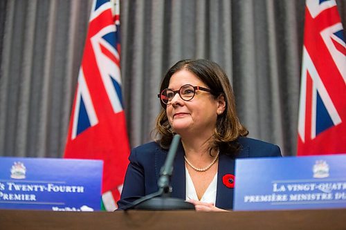 MIKAELA MACKENZIE / WINNIPEG FREE PRESS

Premier Heather Stefanson speaks at her first press conference since becoming premier at the Manitoba Legislative Building in Winnipeg on Tuesday, Nov. 2, 2021. For --- story.
Winnipeg Free Press 2021.