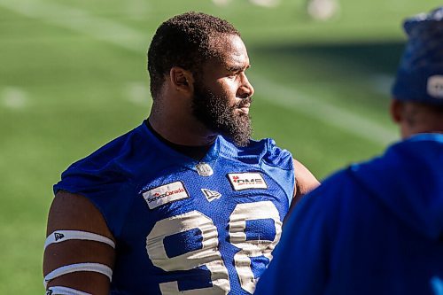 MIKAELA MACKENZIE / WINNIPEG FREE PRESS

Steven Richardson (98) at Bombers practice at IG Field in Winnipeg on Thursday, Nov. 4, 2021. For --- story.
Winnipeg Free Press 2021.