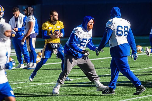 MIKAELA MACKENZIE / WINNIPEG FREE PRESS

Quarterback Sean McGuire (12) at Bombers practice at IG Field in Winnipeg on Thursday, Nov. 4, 2021. For --- story.
Winnipeg Free Press 2021.