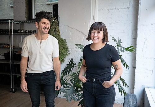 JESSICA LEE / WINNIPEG FREE PRESS

Natassia Bezoplenko-Brazeau, founder, and Lucas Brazeau, production manager are photographed at the Northlore store on November 4, 2021.

Reporter: Gabby











