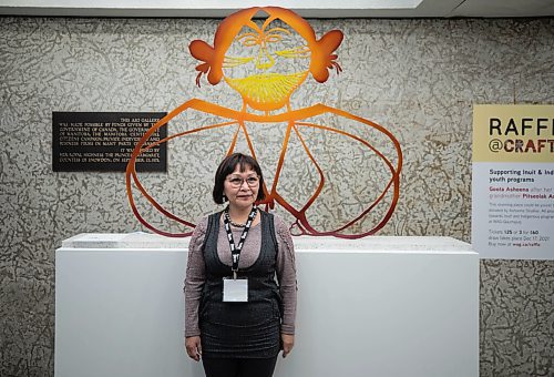 JESSICA LEE / WINNIPEG FREE PRESS

Artist Goota Ashoona poses in front of a sculpture she made which is based on a drawing her grandmother created is displayed at WAG on November 5, 2021.

Reporter: Jen








