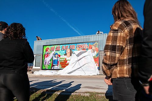 Daniel Crump / Winnipeg Free Press. Take Pride Winnipeg!¤unveils a new¤mural at 95 Scurfield Blvd. at the TRP Academy Tae Ryong Park. The mural honours Winnipeg native and Canadian taekwondo Olympian, Skylar Park. November 6, 2021.
