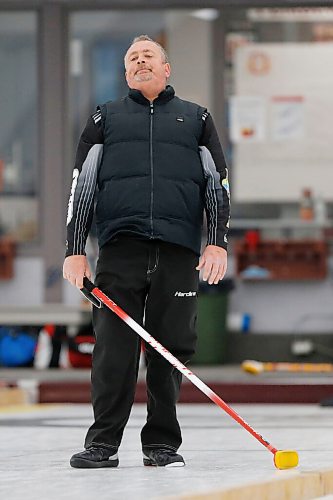 JOHN WOODS / WINNIPEG FREE PRESS
Ray Baker plays Randy Neufeld in the 2021 Senior Mens Provincial Championship at Pembina Curling Club on Tuesday, November 9, 2021. 

Re: Allen