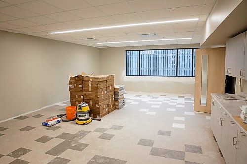 MIKE DEAL / WINNIPEG FREE PRESS
One of the classrooms.
The RWB student boarding building at 225 Edmonton Street that is under construction replacing the accommodations that were torn down to make way for the completion of True North Square and the new Wawanesa head office. 
see Jen Zoratti story
211110 - Wednesday, November 10, 2021.