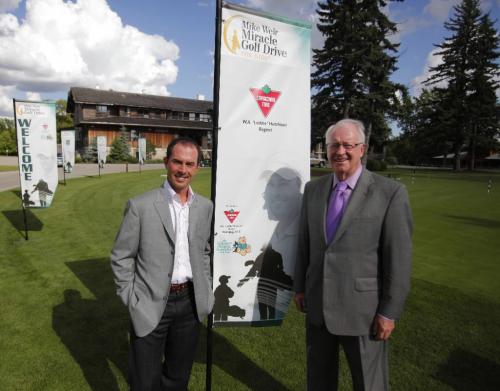 BORIS.MINKEVICH@FREEPRESS.MB.CA  100606 BORIS MINKEVICH / WINNIPEG FREE PRESS Pro golfer Mike Weir poses for a photo at St. Charles Country club with W.A. 'Laddie' Hutchison from Canadian Tire.