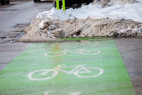 MIKAELA MACKENZIE / WINNIPEG FREE PRESS

A bike lane disappears into a snowbank on Sherbrook Street in Winnipeg on Monday, Nov. 15, 2021. For Danielle story.
Winnipeg Free Press 2021.