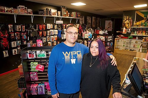 MIKE DEAL / WINNIPEG FREE PRESS
Dustin Morrisseau and wife, Rhiannon, at their adult store Dongs, Thongs and Bongs, located at 1316 Main Street.
See Kevin Rollason story
211118 - Thursday, November 18, 2021.