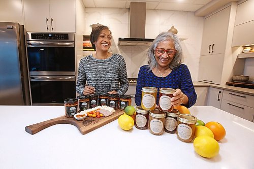 JOHN WOODS / WINNIPEG FREE PRESS
Sapna Shetty-Hees and her mother Jayashri produce their jam, preserve and pickle line of products in their West St Paul home on Monday, November 22, 2021. The couple produce their products for local markets and online sales.

Re: Sanderson