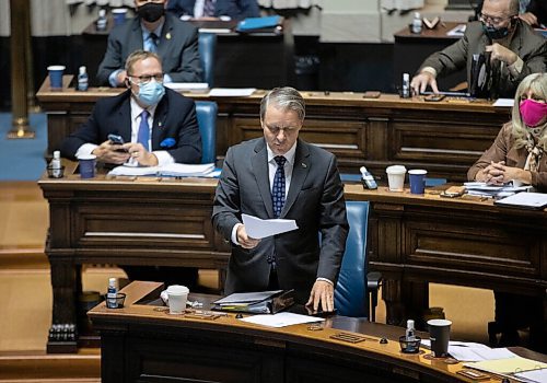 JESSICA LEE / WINNIPEG FREE PRESS

Morden-Winkler MLA Cameron Friesen speaks during a session at the Legislative Building on November 24, 2021

Reporter: Carol











