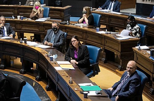 JESSICA LEE / WINNIPEG FREE PRESS

Premier Heather Stefanson (in purple) is photographed at a House Sitting at the Legislative Building on November 24, 2021

Reporter: Carol









