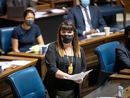 JESSICA LEE / WINNIPEG FREE PRESS

Point Douglas MLA Bernadette Smith speaks during a sitting at the Legislative Building on November 24, 2021

Reporter: Carol









