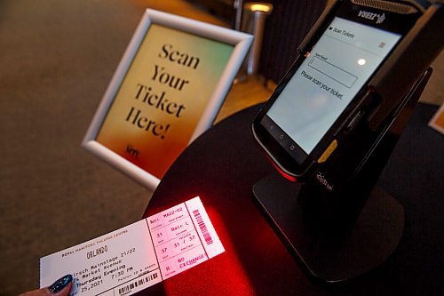 MIKE DEAL / WINNIPEG FREE PRESS
Self scanning ticket stations will help reduce contact and speed up admission at MTC.
A behind-the-scene look at the Royal Manitoba Theatre Company's production of Orlando a play by Virginia Woolf and adapted by Sarah Ruhl, which is running from November 25 - December 18.
See Alan Small story
211125 - Thursday, November 25, 2021.