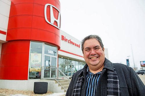 MIKE DEAL / WINNIPEG FREE PRESS
Kyle Mason at Birchwood Honda Regent, 1401 Regent Avenue West where there is one of the drop-off bins for his toy drive.
Kyle Mason is a lifelong North End resident who has hosted a North End Christmas party for nearly a decade. COVID has prevented him from holding an in-person event, so he has instead organized a toy drive. After growing up in a single parent home, he knows the pain of waking up without presents on Christmas. He has made it his mission to get 900 toys in the hands of children this year.
211130 - Tuesday, November 30, 2021.