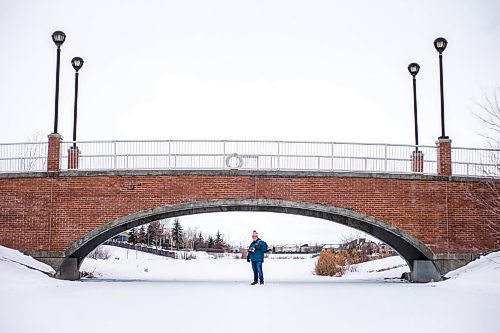 MIKAELA MACKENZIE / WINNIPEG FREE PRESS

Skating enthusiast Kerry Stevenson poses for a portrait on a pond near his house in Winnipeg on Wednesday, Dec. 1, 2021. For --- story.
Winnipeg Free Press 2021.