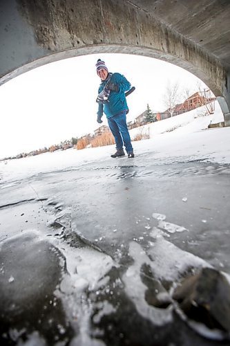 MIKAELA MACKENZIE / WINNIPEG FREE PRESS

Skating enthusiast Kerry Stevenson poses for a portrait on a pond near his house in Winnipeg on Wednesday, Dec. 1, 2021. For --- story.
Winnipeg Free Press 2021.