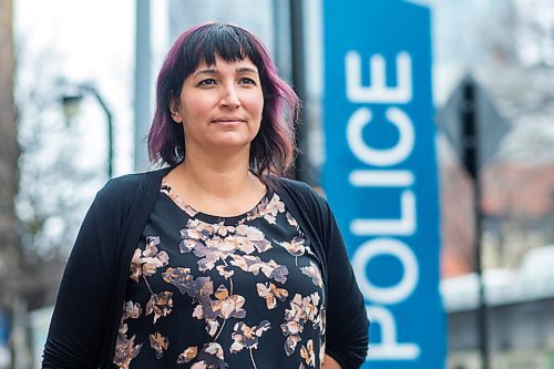 MIKAELA MACKENZIE / WINNIPEG FREE PRESS

Angie Tuesday, a newly hired MMIWG family support and resource advocate with the Winnipeg Police Service, poses for a portrait at police headquarters in Winnipeg on Wednesday, Dec. 1, 2021. For Kevin story.
Winnipeg Free Press 2021.