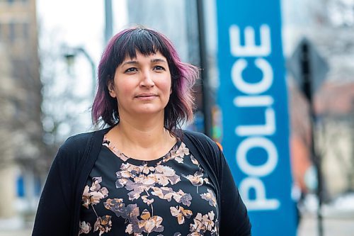 MIKAELA MACKENZIE / WINNIPEG FREE PRESS

Angie Tuesday, a newly hired MMIWG family support and resource advocate with the Winnipeg Police Service, poses for a portrait at police headquarters in Winnipeg on Wednesday, Dec. 1, 2021. For Kevin story.
Winnipeg Free Press 2021.