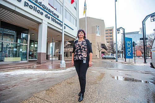 MIKAELA MACKENZIE / WINNIPEG FREE PRESS

Angie Tuesday, a newly hired MMIWG family support and resource advocate with the Winnipeg Police Service, poses for a portrait at police headquarters in Winnipeg on Wednesday, Dec. 1, 2021. For Kevin story.
Winnipeg Free Press 2021.