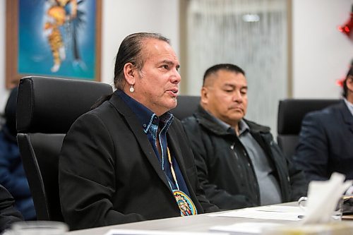 MIKAELA MACKENZIE / WINNIPEG FREE PRESS

MKO grand chief Garrison Settee reacts to the final IIU report on the shooting of Stewart Andrews in Winnipeg on Thursday, Dec. 2, 2021. For Katie May story.
Winnipeg Free Press 2021.