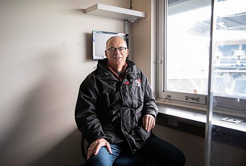 JESSICA LEE / WINNIPEG FREE PRESS

Bob Irving, 71, is photographed on December 2, 2021 in his broadcast booth at IG Field. He has been calling the Bombers games for CJOB since 1973 and retires on Sunday.

Reporter: Ben











