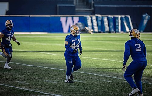 JESSICA LEE / WINNIPEG FREE PRESS

Shayne Gauthier #44 is photographed at Bombers practice on December 3, 2021 at IG Field.

Reporter: Taylor











