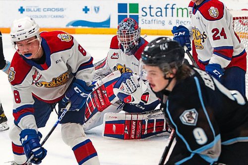 Daniel Crump / Winnipeg Free Press. Edmonton Oil Kings goaltender Sebastian Cossa keeps an eye on the play during the first period. The Winnipeg Ice take on the Edmonton Oil Kings at Wayne Fleming arena in Winnipeg. The Ice currently sit in first place atop the Chloroformed standing, while the Oil Kings are just below in second place. December 8, 2021.