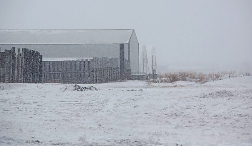 MIKE DEAL / WINNIPEG FREE PRESS
Structures on property south of Winkler, MB, close to the U.S. border.
211208 - Wednesday, December 08, 2021.