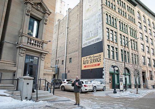 JESSICA LEE / WINNIPEG FREE PRESS

Matt Cohen holds a can of ham and lemon polish on December 10, 2021 in the Exchange District. The two products are advertised on the side of buildings near Bannatyne and Main.

Reporter: Ben










