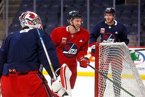 MIKE DEAL / WINNIPEG FREE PRESS
Winnipeg Jets' Neal Pionk (4) during practice at Canada Life Centre Monday morning.
211213 - Monday, December 13, 2021.