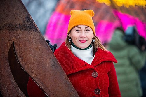 MIKAELA MACKENZIE / WINNIPEG FREE PRESS

Jaimie Isaac poses for a portrait at the formal opening of her new public art installation, The Eighth and Final Fire, at The Forks in Winnipeg on Wednesday, Dec. 15, 2021. For Al Small story.
Winnipeg Free Press 2021.