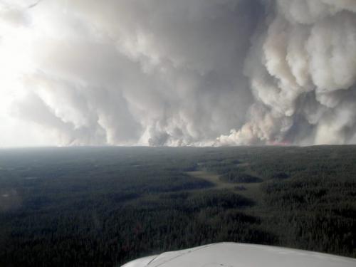 Firefighting crews continue to battle a 10,000 hectare blaze at Kisseynew Lake in northern Manitoba. The fire forced the evacuation of six people from the community of Cormarant, while Cranberry Portage remains on standby to evacuate. ¤ Manitoba Conservation Fire Program photo - for matt preprost story winnipeg free press