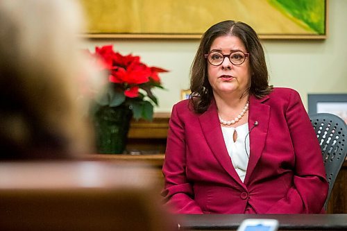 MIKAELA MACKENZIE / WINNIPEG FREE PRESS

Manitoba Premier Heather Stefanson sits with Free Press reporter Carol Sanders during a year-end interview at the Legislative Building Tuesday, December 21, 2021.
