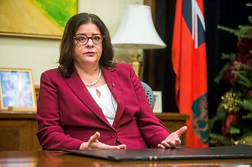 MIKAELA MACKENZIE / WINNIPEG FREE PRESS

Manitoba Premier Heather Stefanson sits with Free Press reporter Carol Sanders during a year-end interview at the Legislative Building Tuesday, December 21, 2021.
