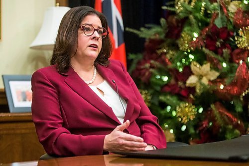 MIKAELA MACKENZIE / WINNIPEG FREE PRESS

Manitoba Premier Heather Stefanson sits with Free Press reporter Carol Sanders during a year-end interview at the Legislative Building Tuesday, December 21, 2021.
